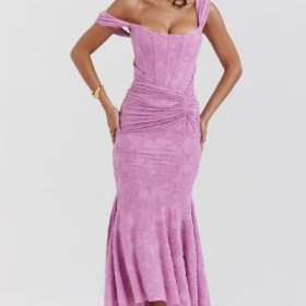 Cesca Rose Pink Floral Maxi Dress - Image 7