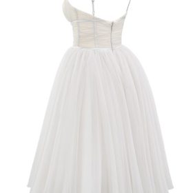 Countess French Dove Tulle Midi Dress - Image 3