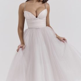 Countess French Dove Tulle Midi Dress - Image 7