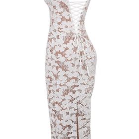 Pearl White Floral Embroidered Maxi Dress - Image 3