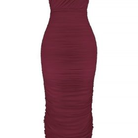 Sapphire Wine Gathered Maxi Dress - Image 2