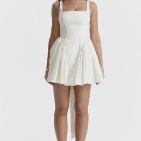 Florianne Ivory Bow Mini Dress - Image 7