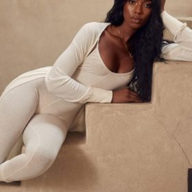 Zahara Milk Marl Low Back Jumpsuit - Image 6