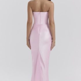 Persephone Rose Shadow Strapless Corset Maxi Dress