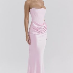 Persephone Rose Shadow Strapless Corset Maxi Dress - Image 7
