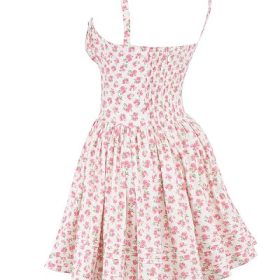Natassia White Rosebud Print Cotton Mini Dress - Image 3