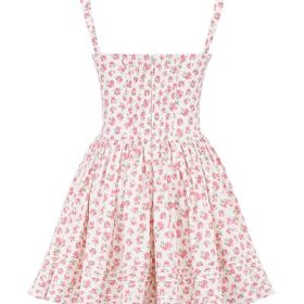 Natassia White Rosebud Print Cotton Mini Dress - Image 4