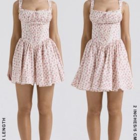 Natassia White Rosebud Print Cotton Mini Dress - Image 15