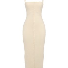 Mia Ecru Halter Maxi Dress - Image 2