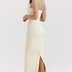 Mia Ecru Halter Maxi Dress - Image 10