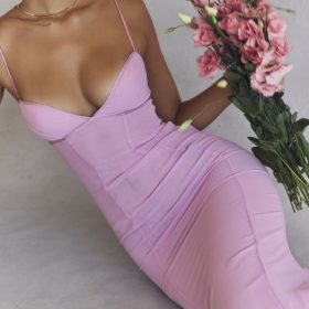Loren Pink Maxi Dress - Image 12