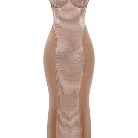 Bonita Cafe Au Lait Sequin Maxi Dress - Image 2