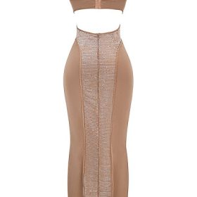 Bonita Cafe Au Lait Sequin Maxi Dress - Image 4