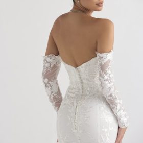 Isabelle White Lace Long Sleeve Bridal Gown - Image 17