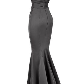 Fleur Shadow Satin Strapless Gown - Image 3