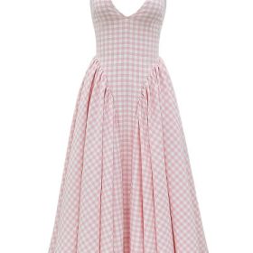 Marilyn Strawberry Shortcake Gingham Halter Midi Sundress - Image 2