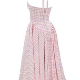 Marilyn Strawberry Shortcake Gingham Halter Midi Sundress - Image 3