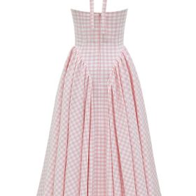 Marilyn Strawberry Shortcake Gingham Halter Midi Sundress - Image 4