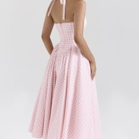 Marilyn Strawberry Shortcake Gingham Halter Midi Sundress - Image 8