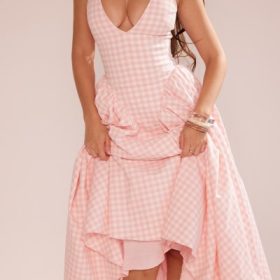 Marilyn Strawberry Shortcake Gingham Halter Midi Sundress - Image 10
