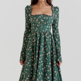Delia Green Floral Print Midi Dress - Image 5