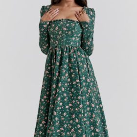 Delia Green Floral Print Midi Dress - Image 8