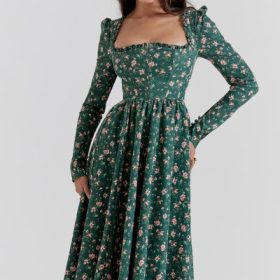 Delia Green Floral Print Midi Dress - Image 9