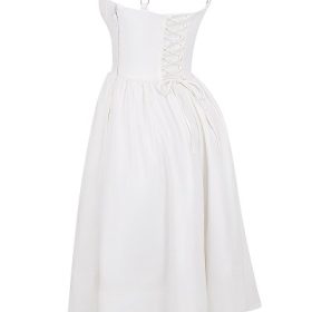 Kelly White Corset Midi Sundress - Image 3