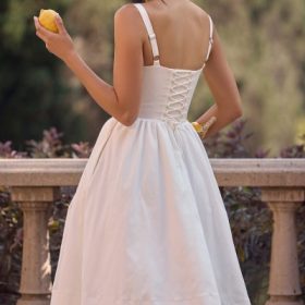 Kelly White Corset Midi Sundress - Image 17