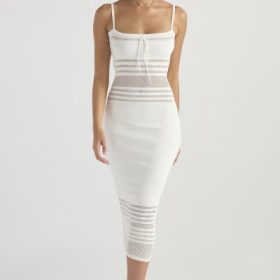 Gia Ivory Dainty Knit Midi Dress - Image 7