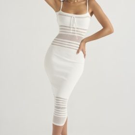 Gia Ivory Dainty Knit Midi Dress - Image 8