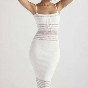 Gia Ivory Dainty Knit Midi Dress - Image 9