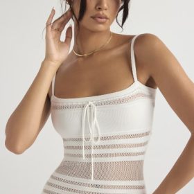 Gia Ivory Dainty Knit Midi Dress - Image 11