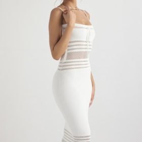 Gia Ivory Dainty Knit Midi Dress - Image 12