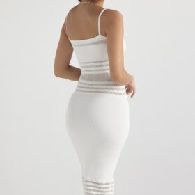 Gia Ivory Dainty Knit Midi Dress - Image 13