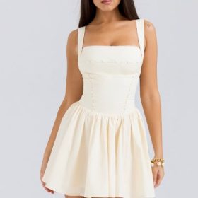 Honor Buttermilk Ribbon Detailed Mini Dress - Image 5