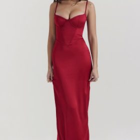 Stefania Ruby Corset Maxi Dress - Image 5