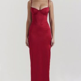 Stefania Ruby Corset Maxi Dress - Image 7