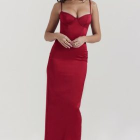 Stefania Ruby Corset Maxi Dress - Image 9