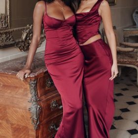 Stefania Ruby Corset Maxi Dress - Image 13