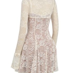 Alice Vintage Cream Lace Mini Dress - Image 3