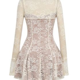 Alice Vintage Cream Lace Mini Dress - Image 4