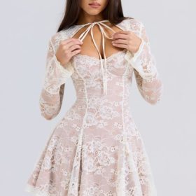 Alice Vintage Cream Lace Mini Dress - Image 5