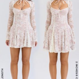 Alice Vintage Cream Lace Mini Dress - Image 12