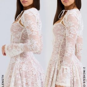 Alice Vintage Cream Lace Mini Dress - Image 13