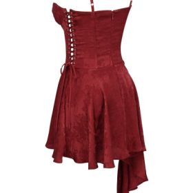 Lola Wine Jacquard Satin Draped Mini Dress - Image 3