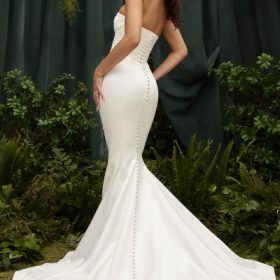Giselle Ivory Satin Strapless Bridal Gown - Image 18