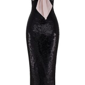 Holly Black Sequin Strapless Bow Dress - Image 2