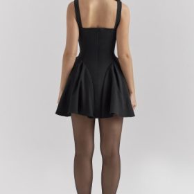 Bunny Black Twill Mini Dress - Image 12