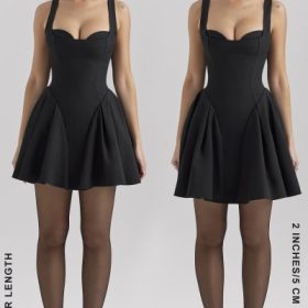 Bunny Black Twill Mini Dress - Image 13